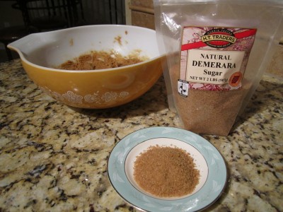 Raw sugar for rolling