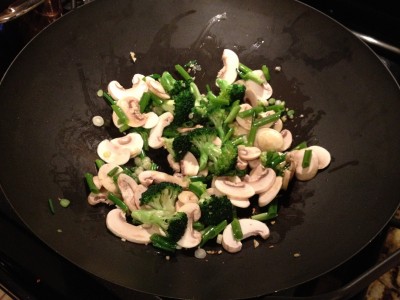 Add mushrooms and green onions