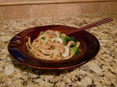 Mike's Asian Noodles with Peanut Sauce plated