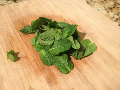 Fresh mint for chopping