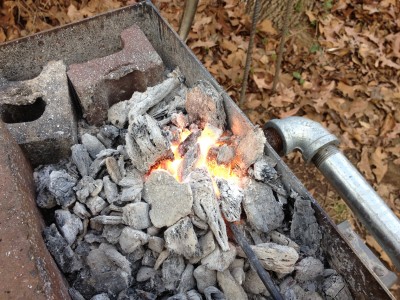 Cranking up the air supply to the forge fire