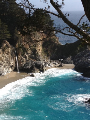 Waterfall into the ocean