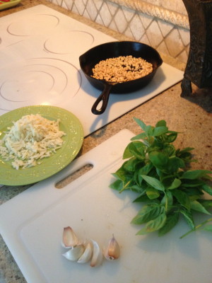 Basil Pesto ingredients