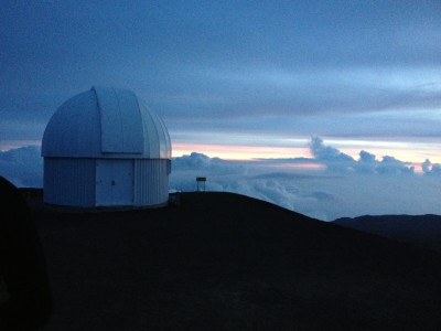 One of the Observatory towers at sunset.